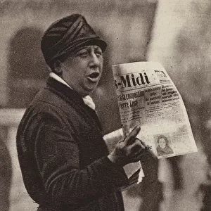 Paris: Types de crieurs de journaux; Typical street-sellers of newspapers (b/w photo)