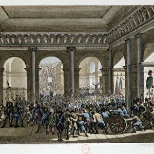 The Parisian People invading the Tuileries (20th June 1792), 1792 (coloured engraving)