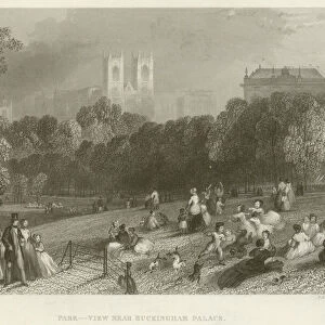 Park, view near Buckingham Palace (engraving)