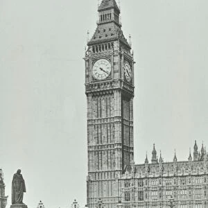 Parliament Square, Westminster LB: Big Ben, 1896 (b / w photo)