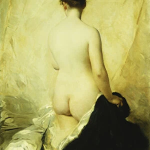 A Partially Draped Nude, (oil on canvas)