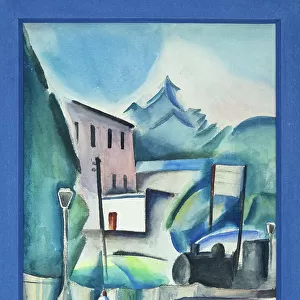 The passage of the train, c. 1915-20 (watercolour on paper)