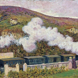 The Passing of the Train - Regoyos y Valdes, Dario de (1857-1913) - 1902 - Oil on wood - 35x55 - Museo Carmen Thyssen, Malaga