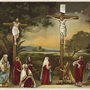 The Passion Play, Oberammergau (colour litho)