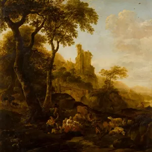 Pastoral Landscape, c. 1640-83 (oil on panel)