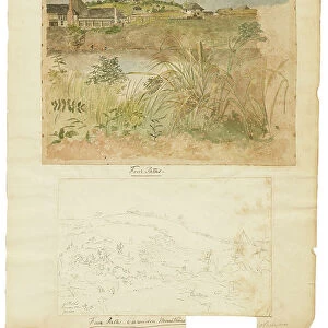 Four Paths, Clarendon Mountains, Jamaica, 19th century (watercolour, pencil, pen, ink)