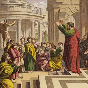 Paul preaching at Athens (chromolitho)