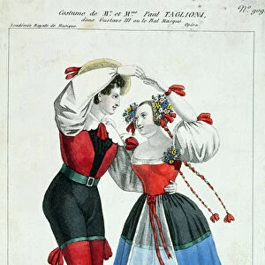 Paul Taglioni (1808-84) and his wife Anna Galster dancing in Gustave III, c