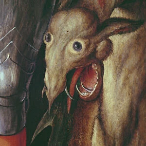 Paumgartner Altarpiece: detail of the Left Hand Wing, depicting the head of the dragon
