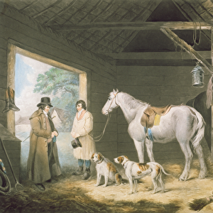 Paying the Hostler, engraved by Samuel William Reynolds (1773-1835), pub. by H