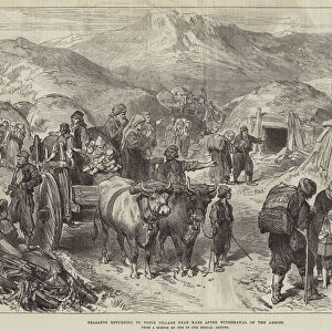 Peasants returning to their Village near Kars after Withdrawal of the Armies (engraving)