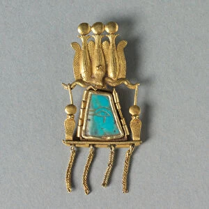 Pendant, 1069-715 BC (gold & turquoise)