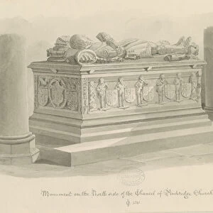 Penkridge Church - Tomb of [Sir Edward Littleton]: sepia drawing, 1841 (drawing)