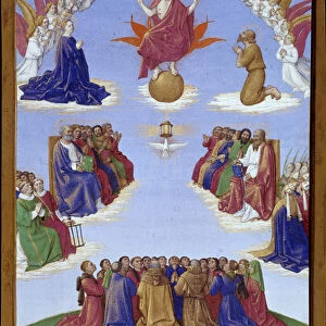 Pentecote: the ascension of the Holy Spirit. Miniature taken from "