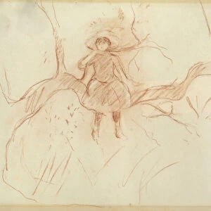 Perching in the Tree, 1889 (red chalk on paper)