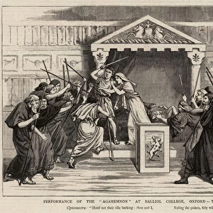 Performance of the "Agamemnon"at Balliol College, Oxford, the Last Scene (engraving)