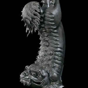 Perfume burner in the shape of a Chinese lion (bronze)