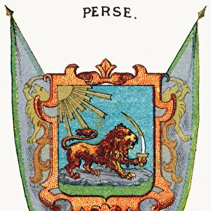 Perse - Alphabet des armoiries et pavillons (Coat of Arms Flags) c. 1880 (lithograph)