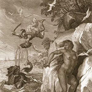 Perseus Delivers Andromeda from the Sea Monster, 1731 (engraving)