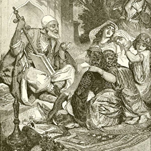 Persian story teller (engraving)