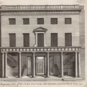 A perspective view of the Corn Factors Exchange, erected in Mark Lane 1751 (engraving)