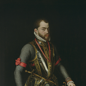 Philip II (1527-98) of Spain (oil on panel)