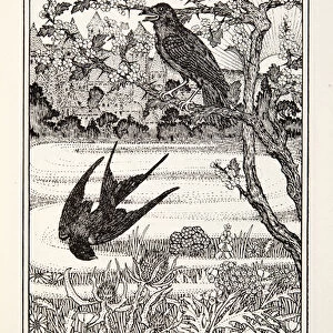 Philomel and Progne, from Fontaine Fables, pub. 1905 (engraving)