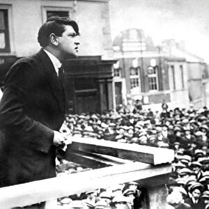 Last photo of the Irish politician Michael Collins, during his speech to the Skibereen Committee, March 1922 (b / w photo)