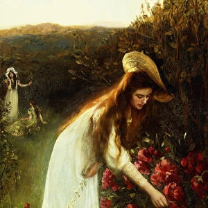 Picking Flowers, (oil on canvas)