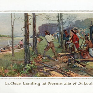 Pierre LaClede Landing in St. Louis, 1914 (screen print)
