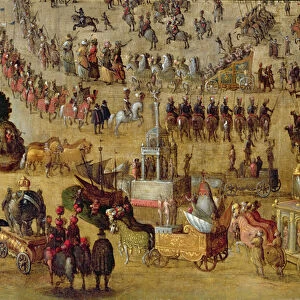 The Place Royale and the Carrousel in 1612 (oil on canvas) (detail of 161010)