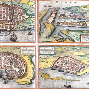 Plan of Cagliari (Calaris), Sardinia (Italy), Malta (Malta)