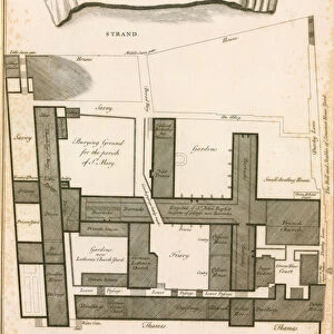 A plan of the ground and buildings in the Strand called the Savoy, taken in the year 1736 (engraving)