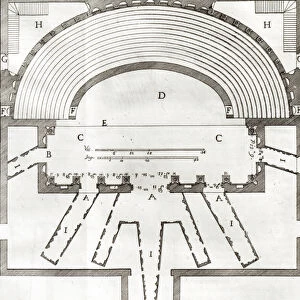 Plan of the Olympic Theatre, Vicenza, designed by Andrea Palladio (1508-80