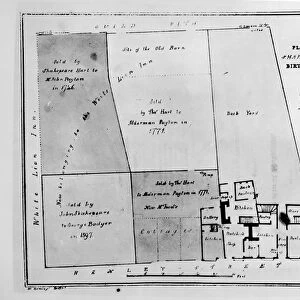 Plan of Shakespeares Birthplace (litho) (b&w photo)