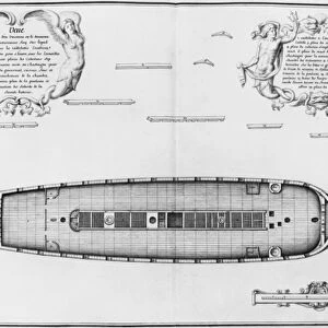 Plan of a vessel with an entirely completed second deck, illustration from the Atlas