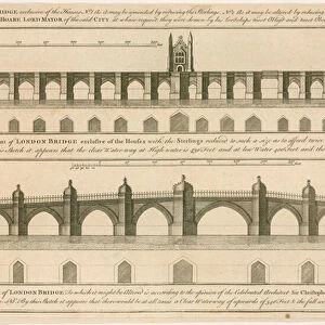 Plans for new London Bridge (engraving)