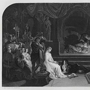 The Play Scene, Hamlet, from the picture in the Vernon Gallery (engraving)