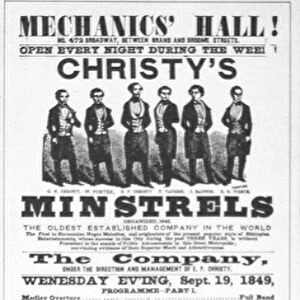 Playbill for Christys Minstrels, 1849 (engraving)
