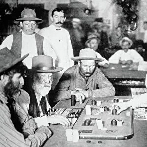 Playing Faro in a saloon at Morenci, Arizona Territory, 1895 (b / w photo)