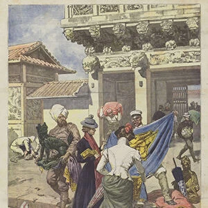 The Plunder Of A Temple In The Forbidden City In Beijing (colour litho)