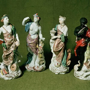 Plymouth porcelain figures of the Four Continents produced under William Cookworthy