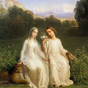 The poem of the soul; Virginitas. Painting by Anne Francois Louis Janmot (1814-1892)