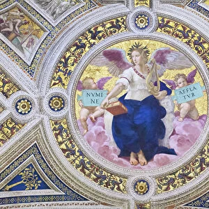 Poetry, 1508, Raphael, 1483-1520, ceiling of the room of the signature, Raphael rooms, fresco, Vatican museums, Rome, Italy