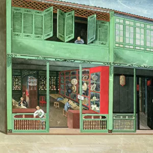 Polly the Tailors shop, c. 1830 (gouache on paper)
