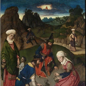 Polyptyque de la Cene : "la recolte de la manne"Peinture de Dirk Bouts (1410 / 20-1475) 1464-1468 Louvain, eglise saint Pierre