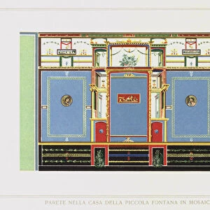 Pompei: Parete Nella Casa Della Piccola Fontana In Mosaico (colour litho)