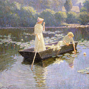 Pond Lillies, (oil on canvas)