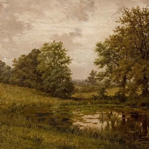 Pond near Whittems Farm, near Coundon, late 19th-early 20th century (oil on canvas)
