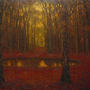 The Pond at Versailles in Autumn, 1916 (oil on canvas)
